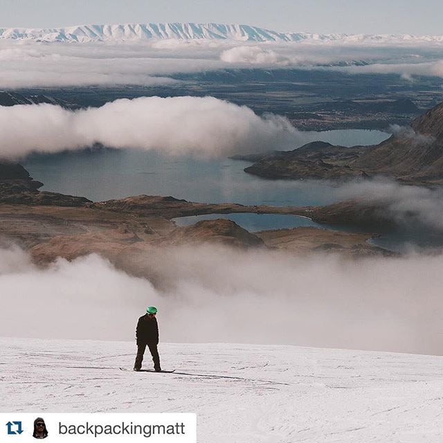 A recent picture of me taken on a #Snowboarding trip to @trebleconenz via #KiwiDiscovery and #GlenorchyAir ;) *** #Repost from @backpackingmatt
・・・
At one with the snow, the mountain and the killer South Island New Zealand views. 
@trebleconenz @glenorchyair #olympusinspired