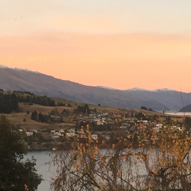 Building a new ad campaign whilst peeking at a pretty good view of the sunset over #LakeWakatipu #Queenstown. #DigitalNomad