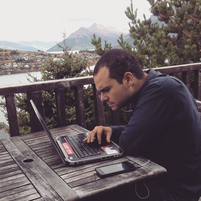 Caught hunting pixel bugs on the balcony by @amber2990. #DigitalMarketing #Marketing #Analytics #DigitalNomad #WorkFromAnywhere #WorkFromHome #Entrepreneur #Mountains #Lake #HomeOffice #HashtagOverdose