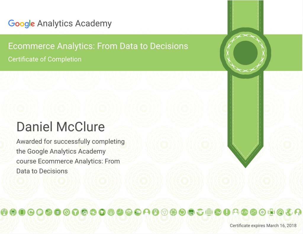 Ecommerce Analytics Certificate