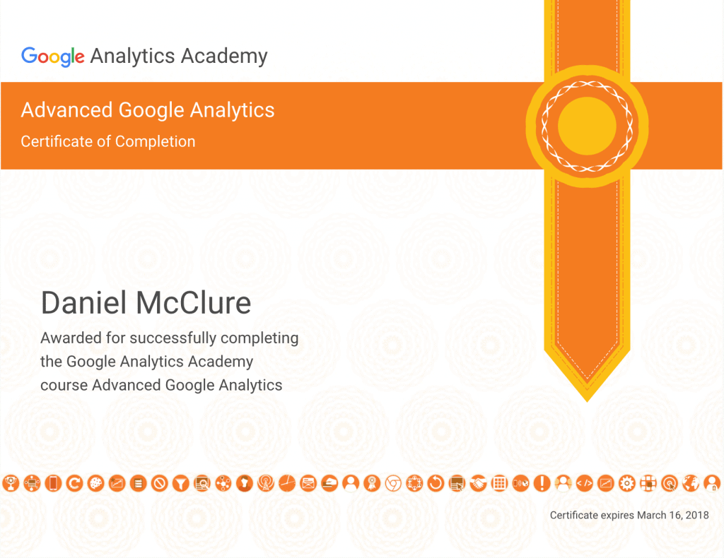 Advanced Google Analytics Certificate