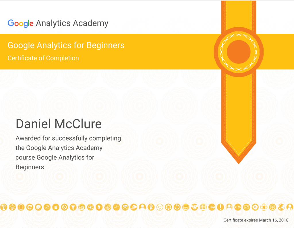 Google Analytics for Beginners Certificate