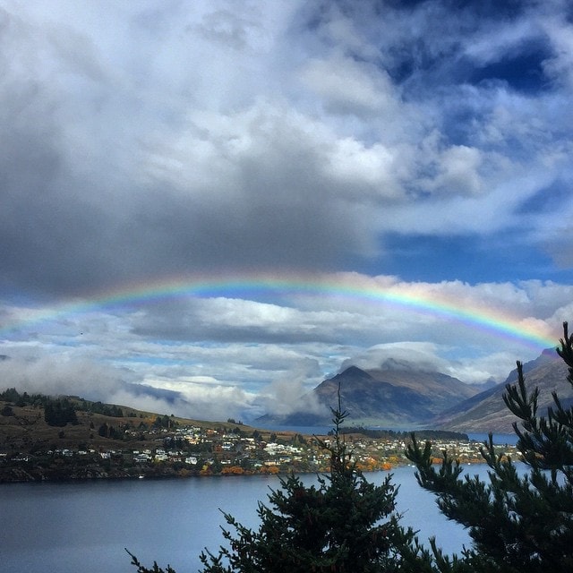 #Rainbow over #LakeWakatipu #Queenstown #NewZealand