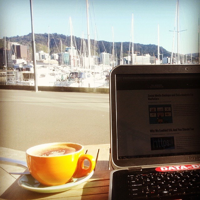 Testing out a new “office”. Great  views and decent WiFi but no power supply. #WorkFromAnywhere