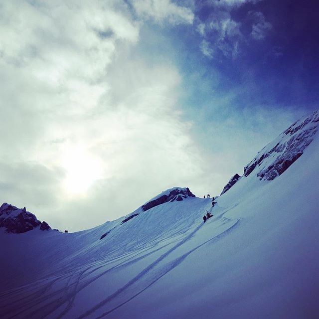 The climb to the top at Blackcomb Glacier