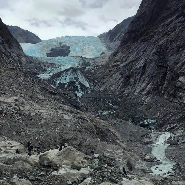 Walk through the #rubble and #rocks to the #FranzJosefGlacier #FranzJosef #NewZealand. #Glacier